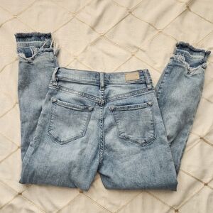 Dear‎ John Sky Blue Ankle Jeans with Distressed Hem Sz 25